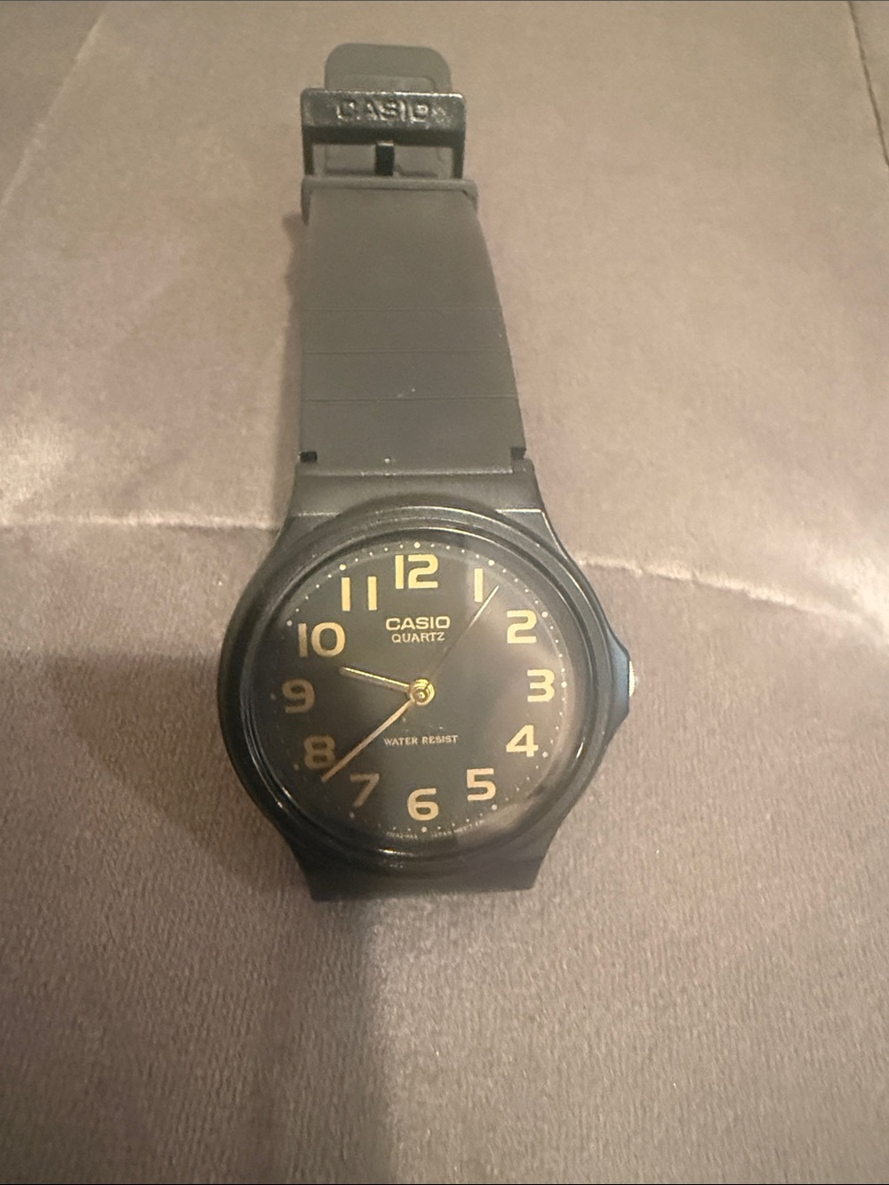 Casio Black Watch with Gold Numerals and Hands